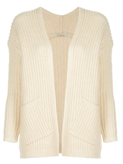 Mes Demoiselles Wolinski Ribbed-knit Cardigan In Weiss