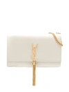 Saint Laurent Kate Medium Ysl Monogram Grain De Poudre Crossbody Bag In Crema Soft