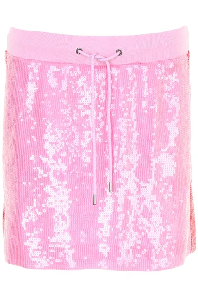 Alberta Ferretti Sequinned Mini Skirt In Pink