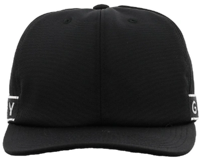 Givenchy Logo Trim Baseball Cap In Black
