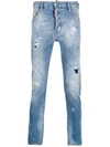 DSQUARED2 PATCH DETAILED STONEWASHED JEANS