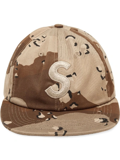Supreme Logo Patch 6-panel Cap In Brown