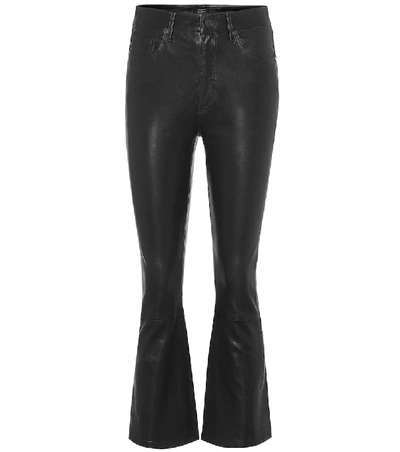 Citizens Of Humanity Demy High-rise Flared Leather Trousers In Black