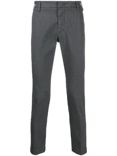 Entre Amis Slim Fit Stretch Trousers In Grey