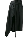 Rokh Pleated Asymmetric Skirt In Black