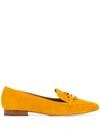 Tory Burch Logo Plaque Loafers In Yellow