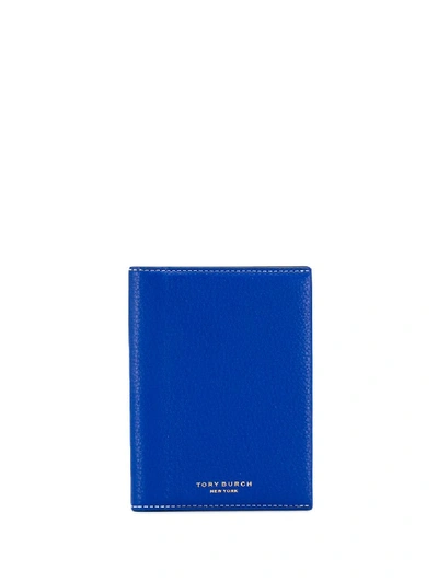 Tory Burch Colour Block Wallet In Blue
