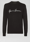 Versace Signature Print Sweatshirt In Black