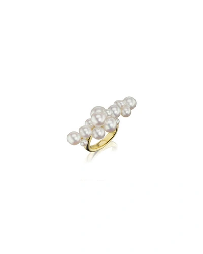 Assael 18k Linear Pearl Bubble Ring
