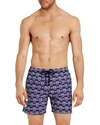 Vilebrequin Men's Seahorse-print Swim Trunks In Bleu Nuit
