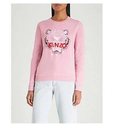 Kenzo Tiger Cotton-jersey Sweatshirt In Pink
