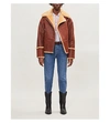 SANDRO SHEARLING AVIATOR JACKET,25936542