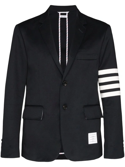Thom Browne Unconstructed Twill Sport Coat In Blue