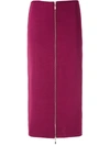Olympiah Front Zip Straight Skirt In Pink
