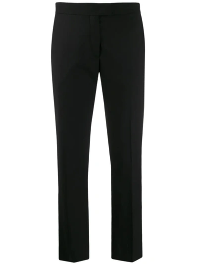 Ps By Paul Smith Mid-rise Cropped Tailored Trousers In Black