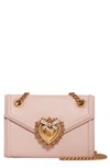 Dolce & Gabbana Micro Devotion Leather Crossbody Bag In Cipria