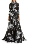 CAROLINA HERRERA EMBROIDERED FLORAL BELTED TRENCH GOWN,F1911N722FOF