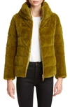 HERNO QUILTED DOWN FAUX FUR PUFFER JACKET,PI1027D 12259