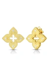 Roberto Coin 18k Yellow Gold Petite Venetian Princess Diamond Quatrefoil Stud Earrings