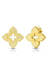 Roberto Coin 18k Yellow Gold Petite Venetian Princess Diamond Quatrefoil Stud Earrings In Yellow Gold