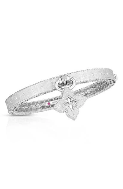 Roberto Coin Venetian Princess Diamond Bangle In White Gold