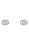 GUCCI GG RUNNING DIAMOND STUD EARRINGS,YBD48167600300U