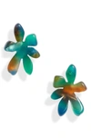 Lele Sadoughi Paper Lily Stud Earrings In Laurel Green
