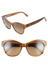 Maui Jim Honi 54mm Polarized Cat Eye Sunglasses - Sandstone With Blue/ Bronze In Cinnamon W/ Almond Interior