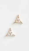 JENNIE KWON DESIGNS 14K PEARL DIAMOND TRIAD STUDS,JKWON30019