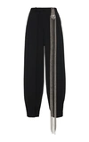 CHRISTOPHER KANE EMBELLISHED CROPPED TAPERED WOOL PANTS,760721