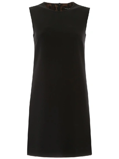 Dolce & Gabbana Crepe Mini Dress In Nero