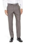 Ted Baker Jefferson Flat Front Wool Dress Pants In Grey