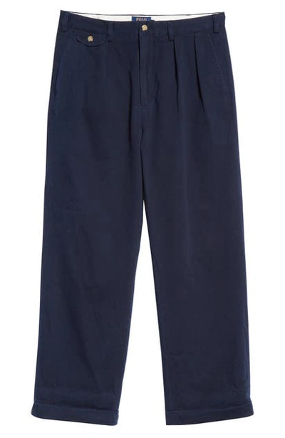 Polo Ralph Lauren Big Pleated Chino Pants In Aviator Navy