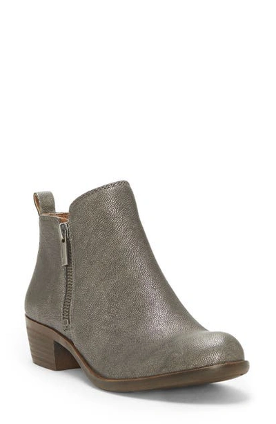 Lucky Brand Basel Bootie In Pewter Leather