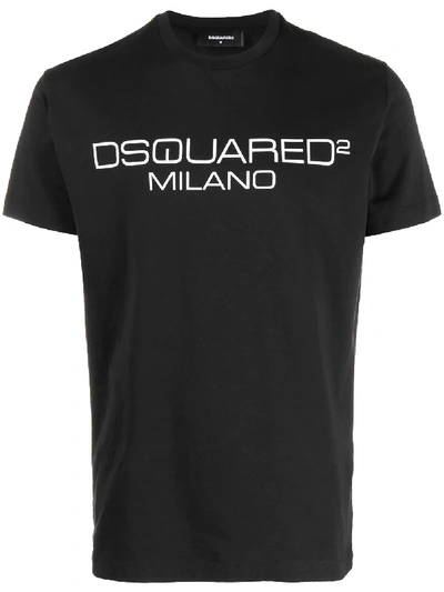 Dsquared2 Contrasting Logo Stamp T-shirt In Black