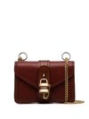 CHLOÉ RED ABY LOCK LEATHER MINI BAG
