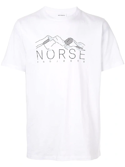 Norse Projects Niels Mountain Logo T-shirt In 白色