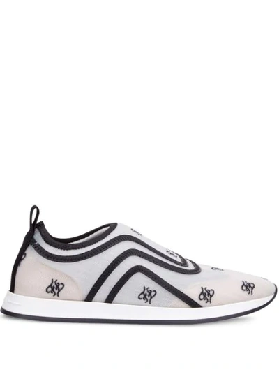 Fendi Karligraphy Motif Slip-on Sneakers In White