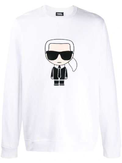 Karl Lagerfeld Comic Print Graphic Sweatshirt In 白色
