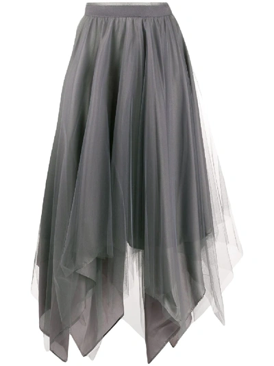 Marc Le Bihan Tulle Layered Asymmetric Skirt In 灰色