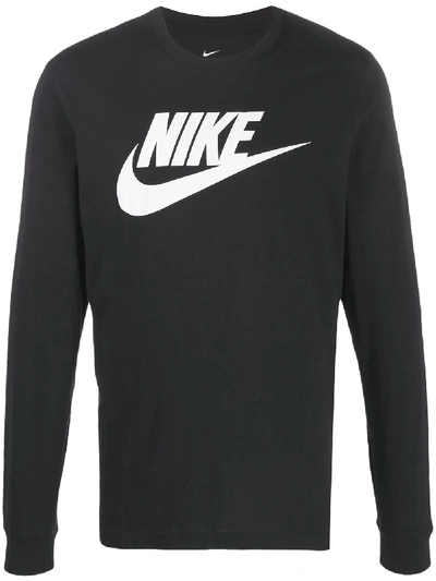 Nike Logo Print T-shirt In Black