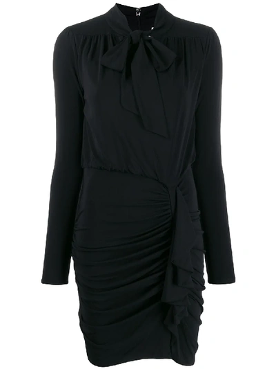 Michael Michael Kors Gathered Short Dress In Black