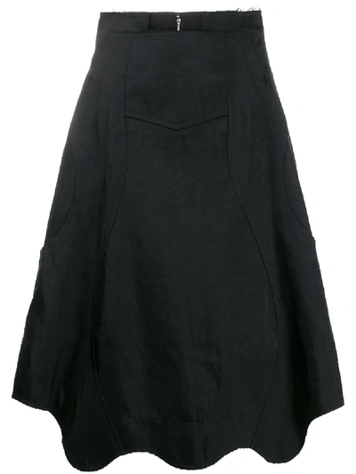 Comme Des Garçons Scalloped Hem Skirt In Black