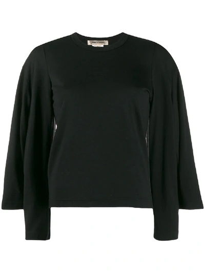 Comme Des Garçons Knitted Double Sleeve Top In Black