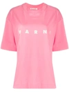 Marni Printed Logo Oversized T In 粉色