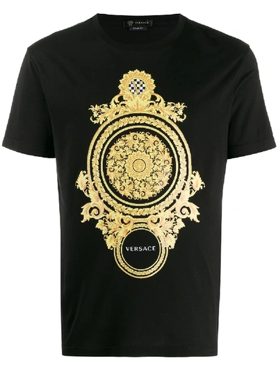 Versace Barocco Print T-shirt In Black