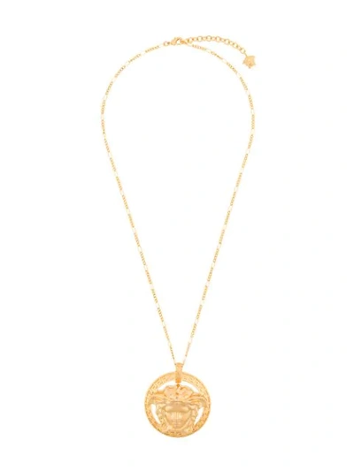 Versace Medusa Medallion Necklace In Gold