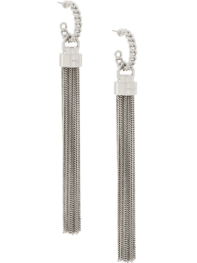 Saint Laurent Tassel-style Long Earrings In Silver