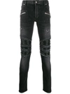 BALMAIN DISTRESSED SLIM-FIT JEANS