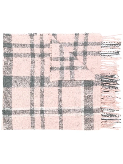 Barbour Textured Plaid Scarf In 粉色